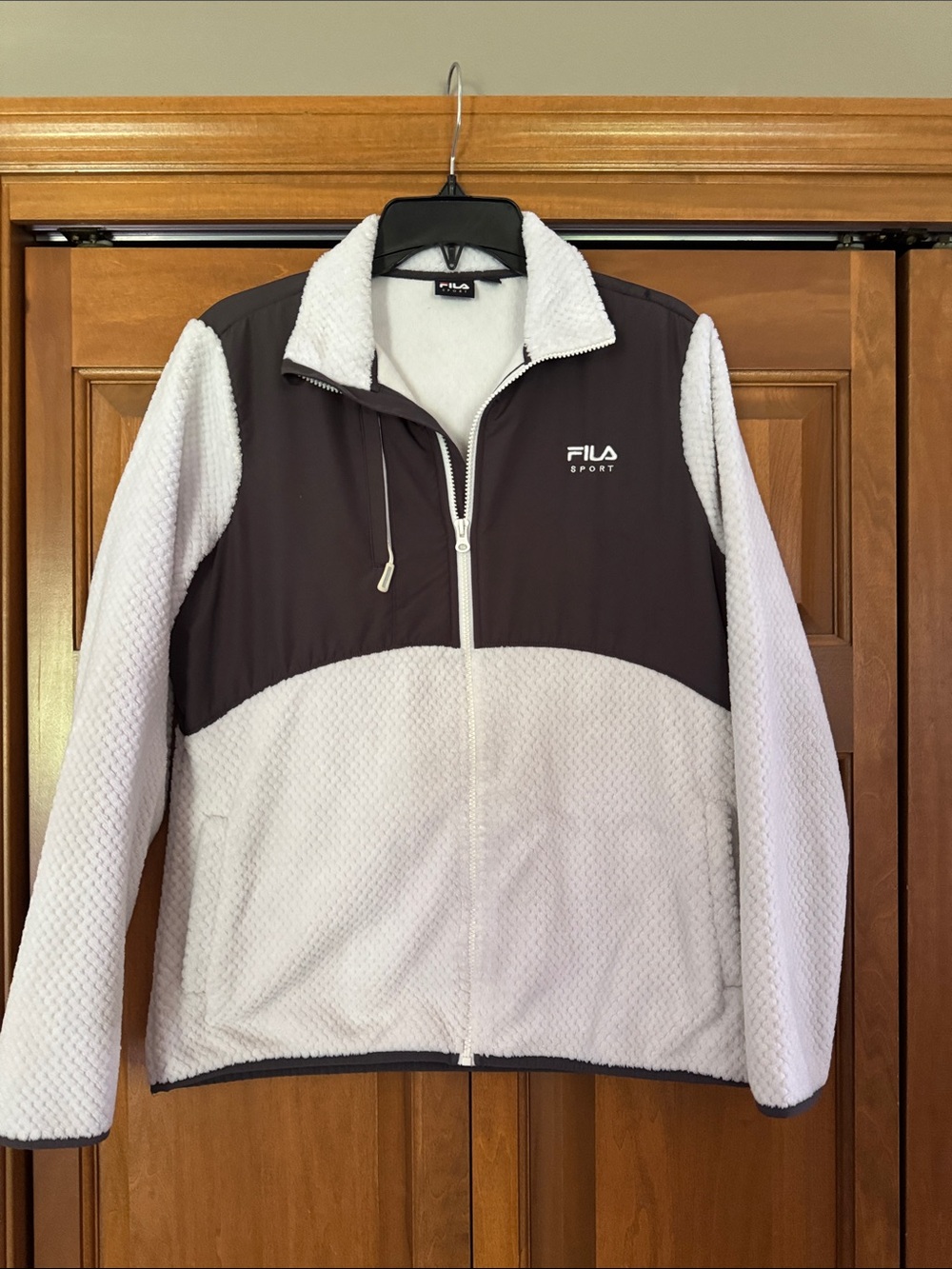 FILA Men’s Two-Tone Black and White Performance Fleece Jacket